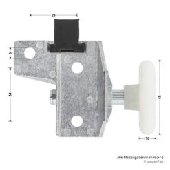 Hörmann Rollenhalter F80, Links -Geschäft Für Heimwerkzeuge 1284003 hoermann rollenhalter f80 links bemassung