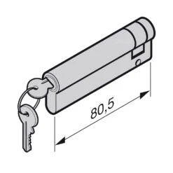 Hörmann Profil-Halbzylinder, 70,5 + 10 Mm, Schließhebel Links, TS 42 -Geschäft Für Heimwerkzeuge 3021076 hoermann profil halbzylinder 705 10 mm skizze