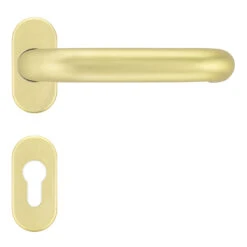 Hörmann Drückergarnitur, Aluguss Messingfarbton F3, PZ